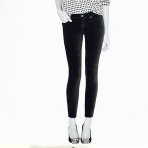 Jcrew velvet skinny ankle pants